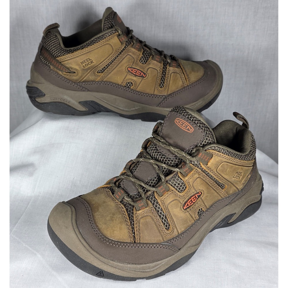 Keen Lansing Low Work Shoes Mens 8.5 Wide Brown Steel Toe 1027342 Hiking Trail - Picture 2 of 15
